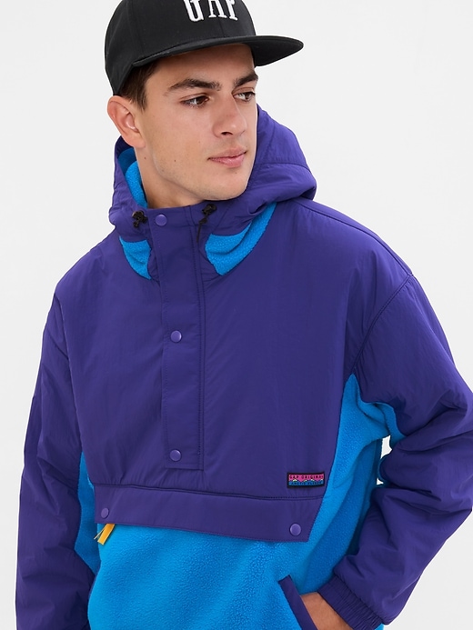 1 of 8 showing, with the color bright cobalt of product Arctic Fleece Anorak