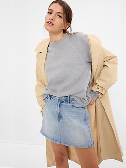 Large rhinestone cheap denim skirt