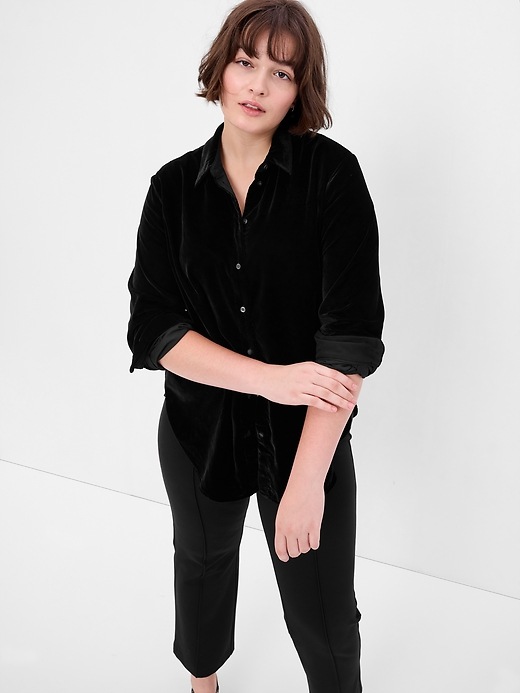 Velvet Boyfriend Shirt Gap