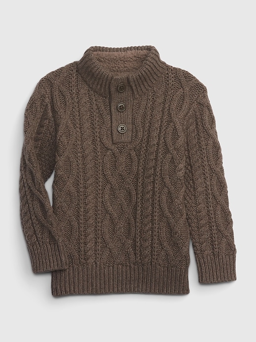 1 of 8 showing, with the color brown of product Toddler Cable-Knit Sweater