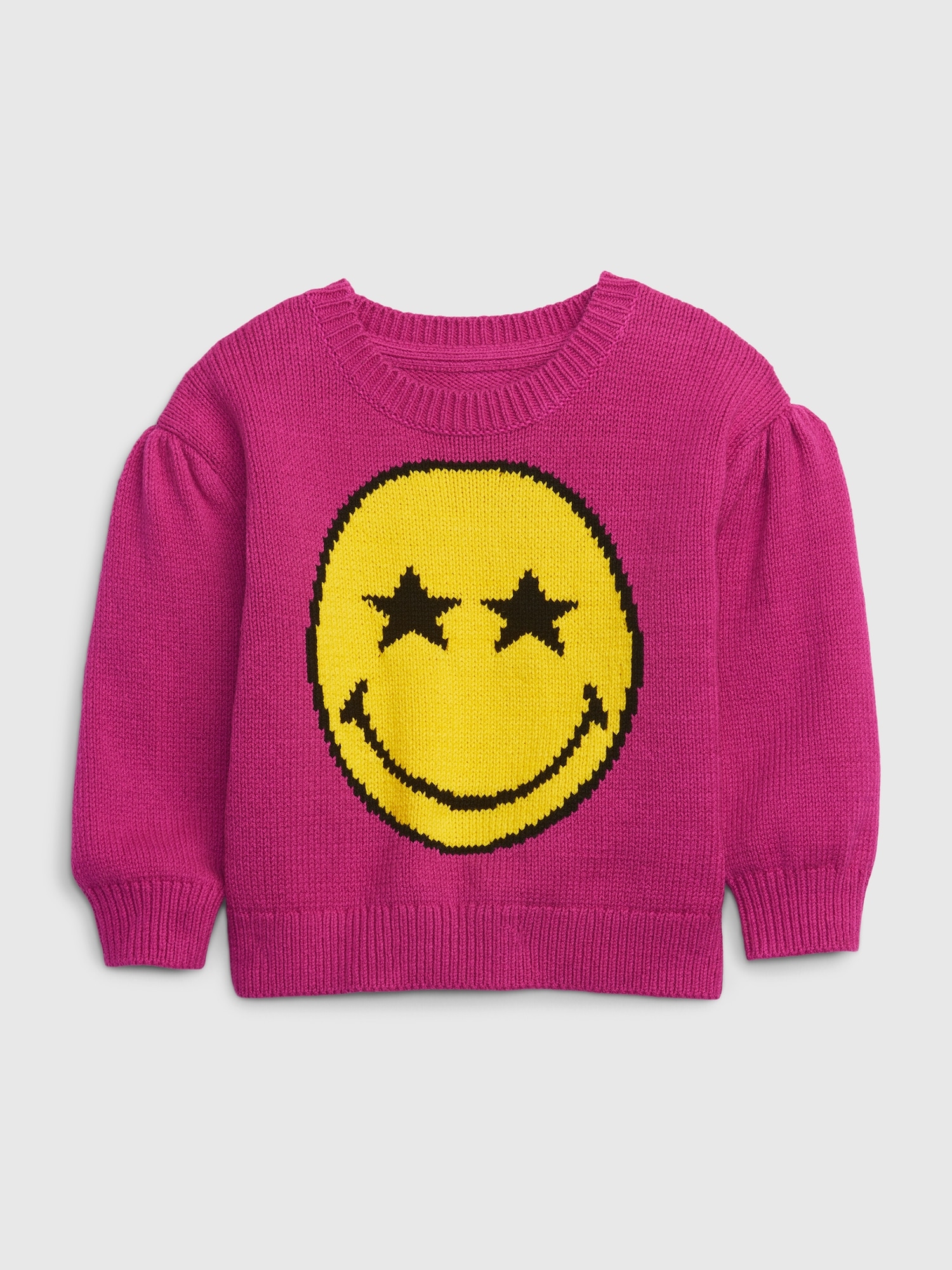 Gap Babies'  × Smiley® Toddler Sweater In Super Pink Neon