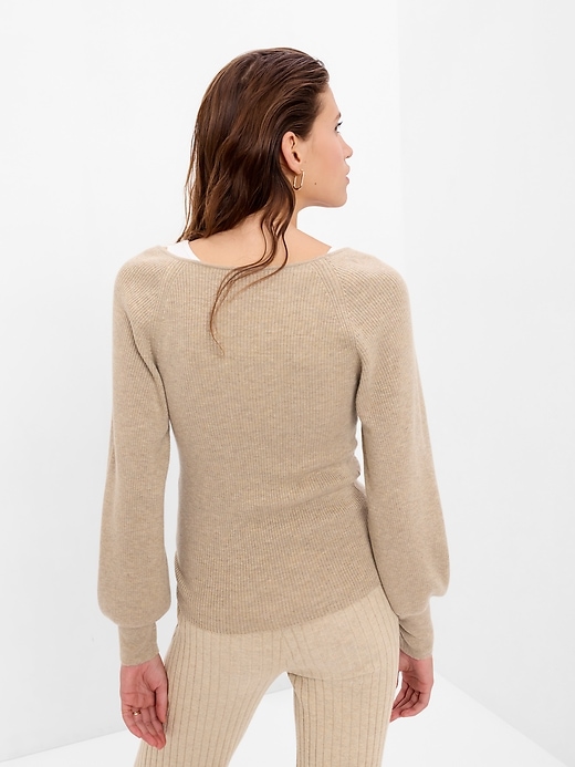 Wool-Blend Rib Sweater