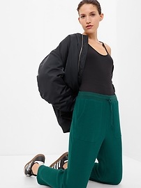 Waffle-Knit Taper Easy Pants