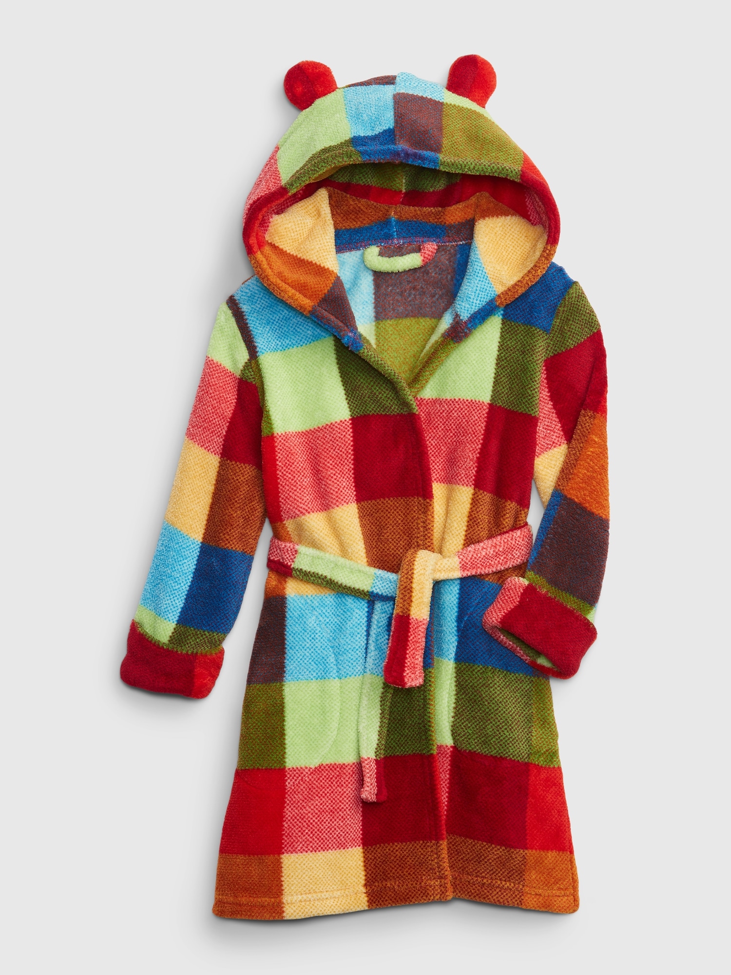 Toddler Happy Plaid Fuzzy Robe Gap
