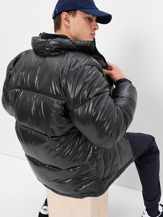 Image number 2 showing, Recycled High Shine Puffer Jacket