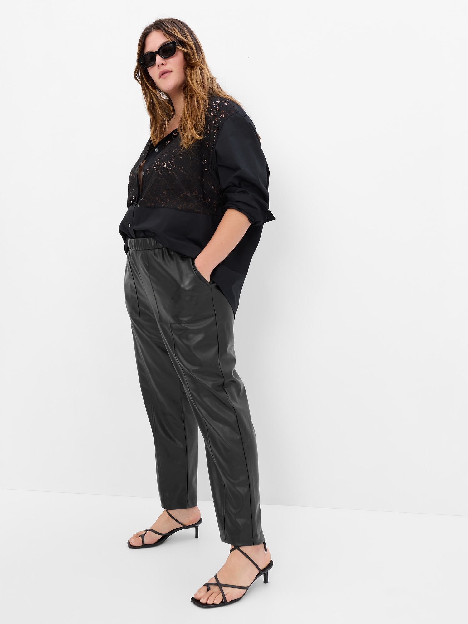 Vegan Leather Cropped Pants Gap
