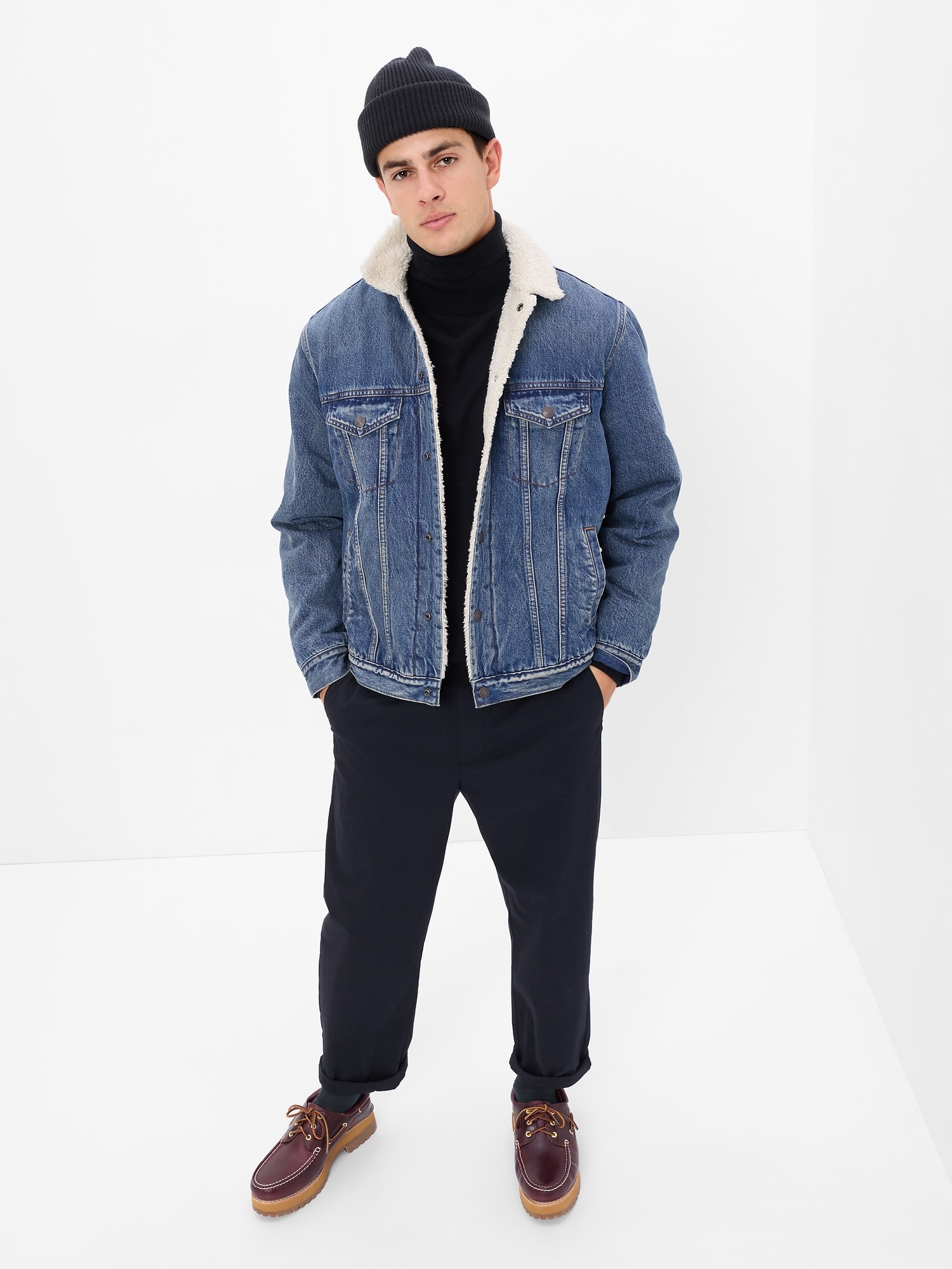 Men's Winter Thicken Sherpa Lined Denim| Alibaba.com