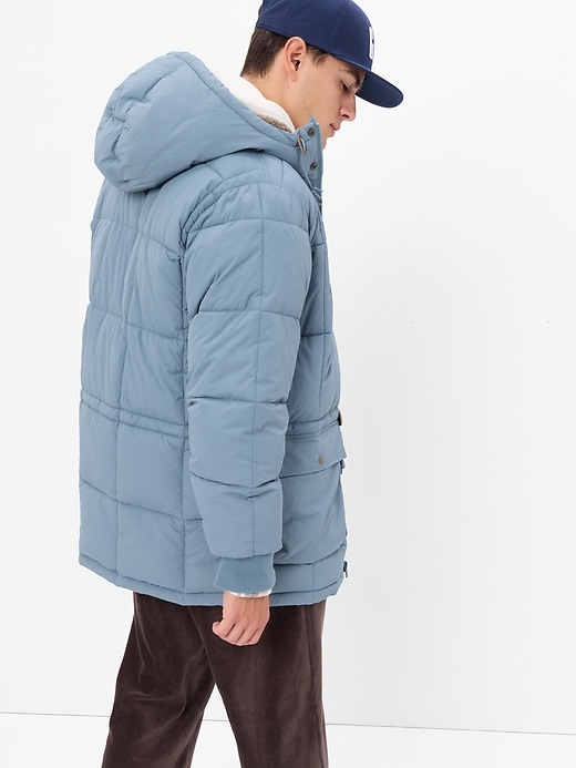 2 of 8 showing, with the color blue wonder of product Recycled Grid Parka