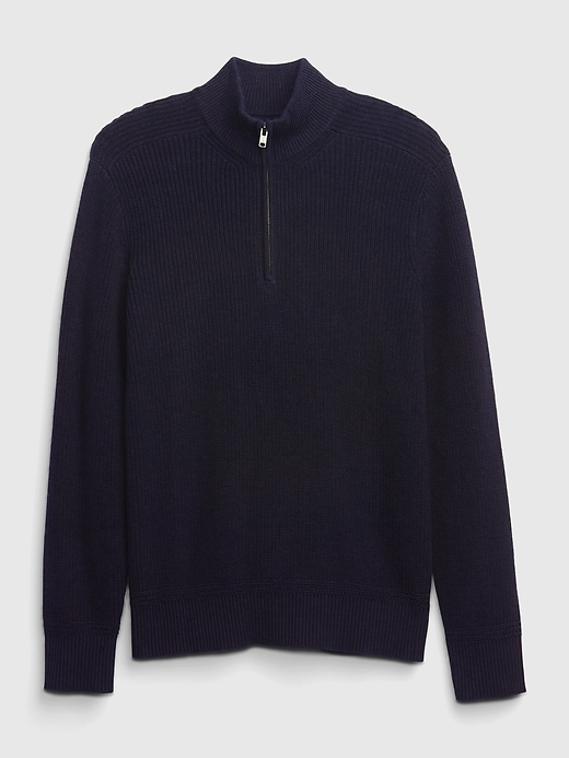 Image number 2 showing, Half-Zip Rib Mockneck Sweater