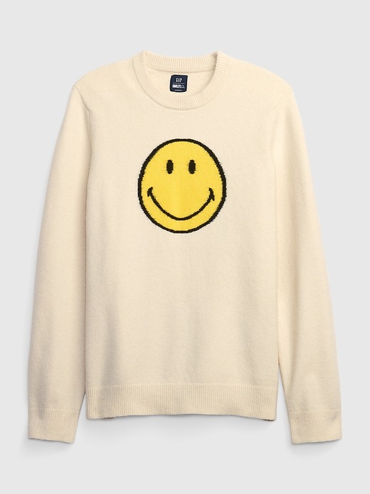 2 of 8 showing, with the color birch of product Gap × Smiley® Recycled Crewneck Sweater