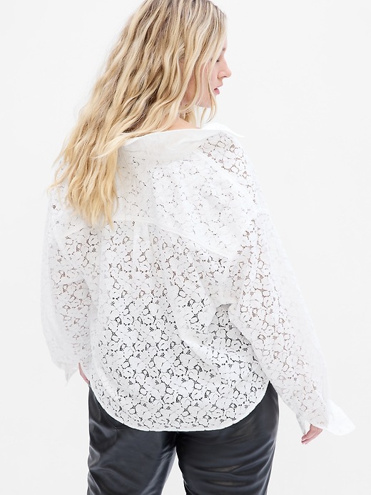 Image number 5 showing, Lace Cropped Shirt