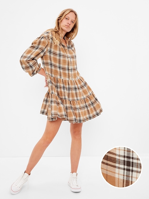 Image number 8 showing, Plaid Tiered Mini Dress