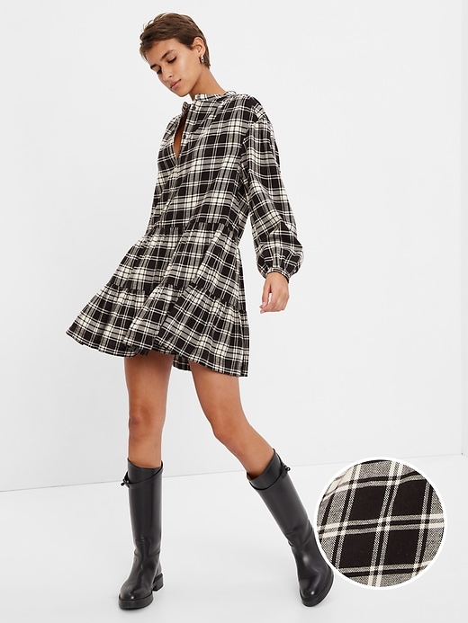 Image number 6 showing, Plaid Tiered Mini Dress