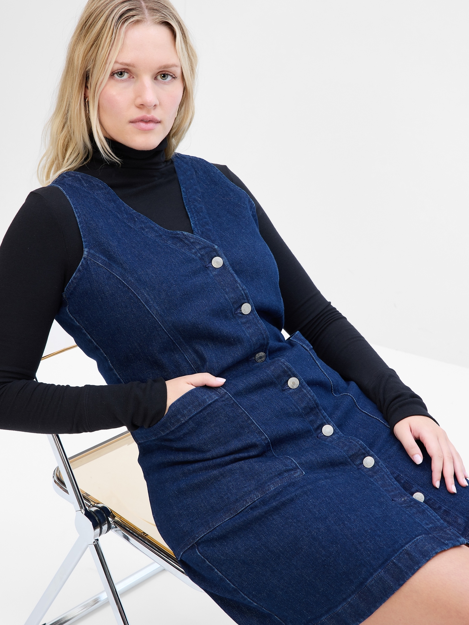 Denim Mini Dress with Washwell Gap