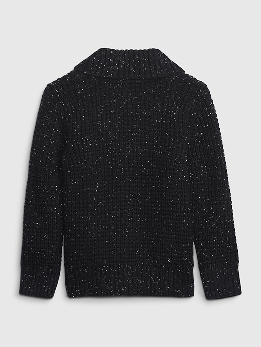 2 of 8 showing, with the color grey of product Toddler Rib Shawl Cardigan