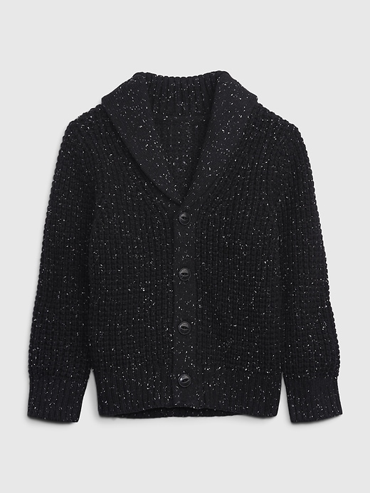 1 of 8 showing, with the color grey of product Toddler Rib Shawl Cardigan