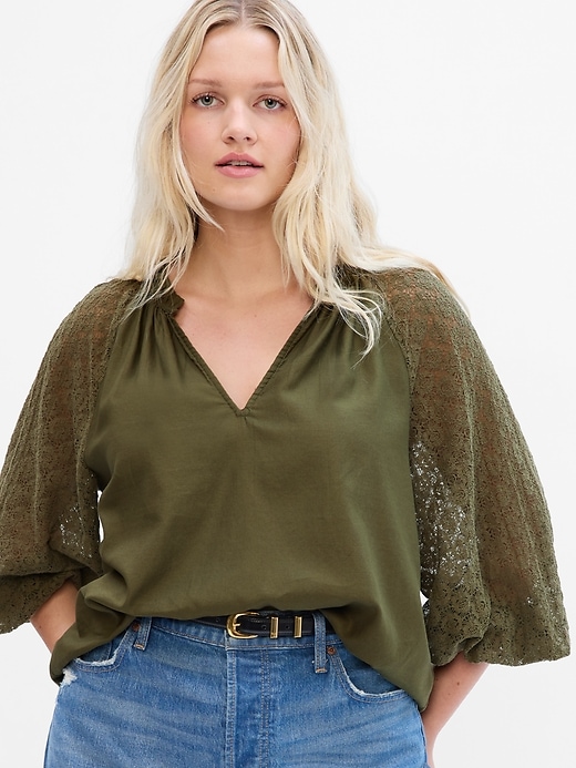 Lace Sleeve Top Gap