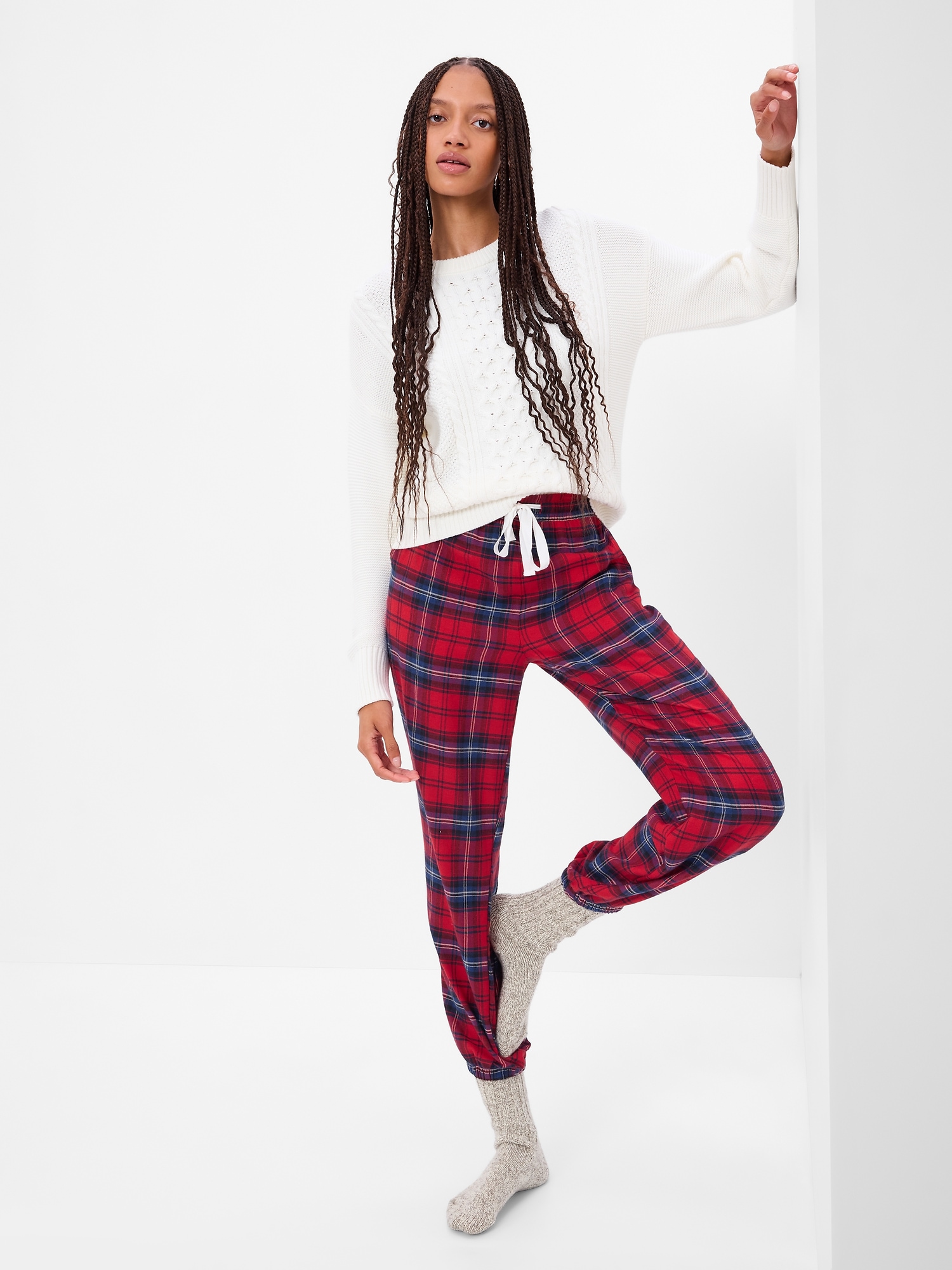 gap flannel joggers