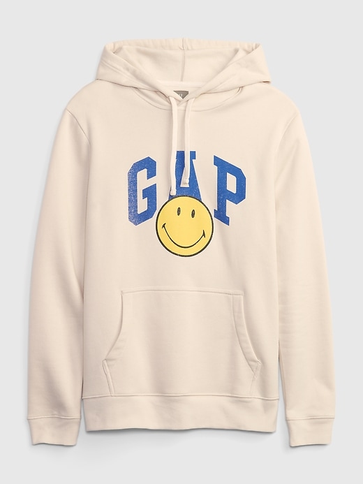 2 of 8 showing, with the color birch of product Gap × Smiley® Vintage Soft Logo Hoodie