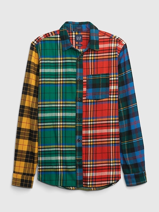 Image number 2 showing, 100% Organic Cotton Mixed Plaid Flannel Shirt