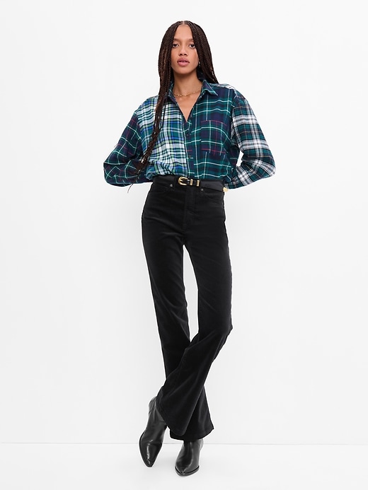 Image number 3 showing, High Rise Velvet '70s Flare Jeans with Washwell