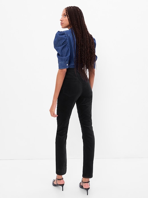 Image number 2 showing, High Rise Velvet Vintage Slim Jeans with Washwell