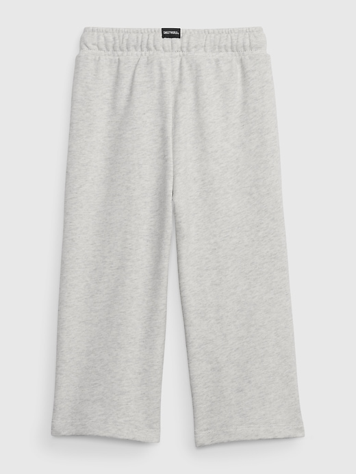 2 of 8 showing, with the color grey heather of product Gap × SmileyWorld® Toddler Wide Leg Sweatpants