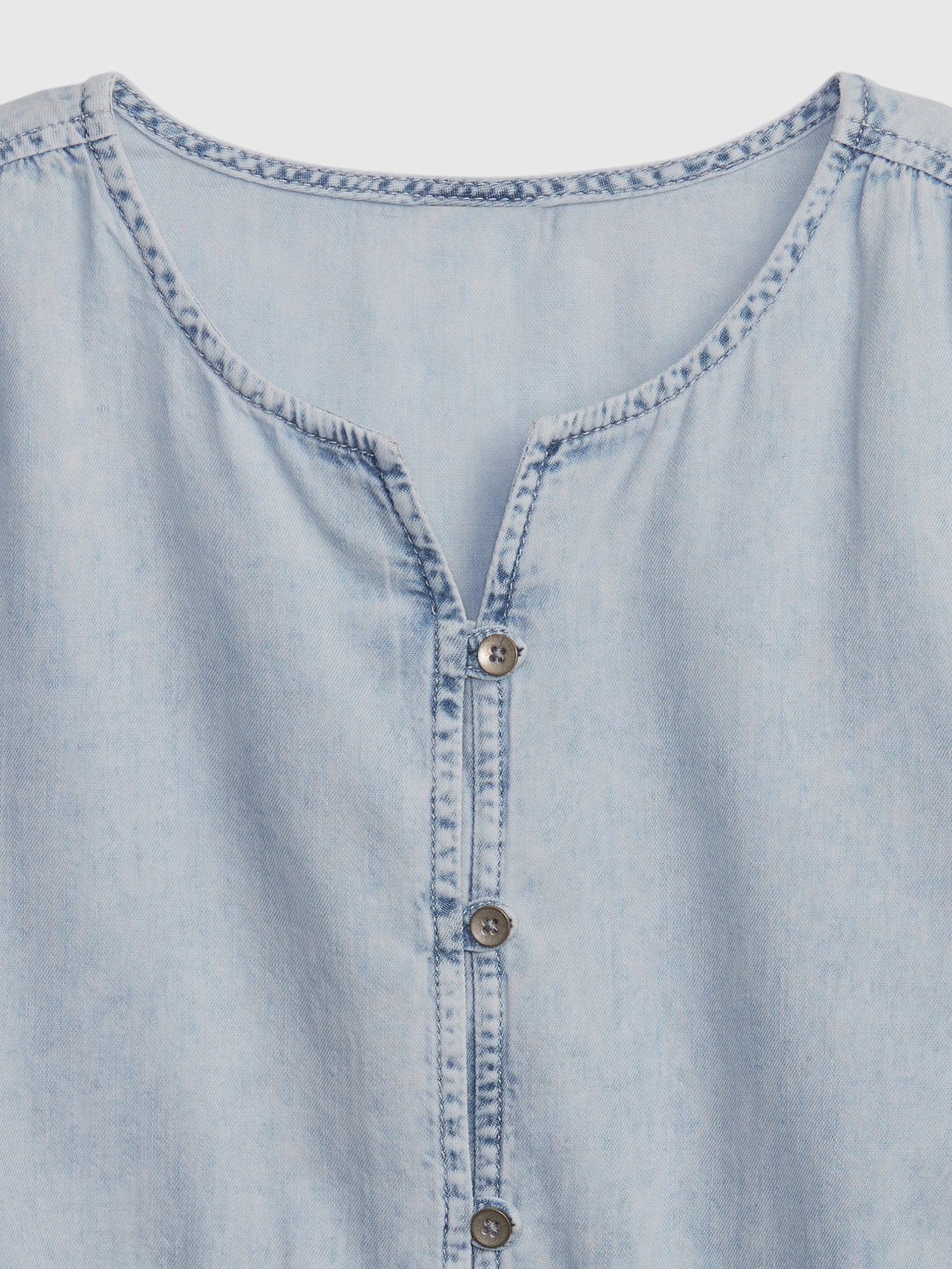 Kids Tiered Denim Dress with Washwell Gap
