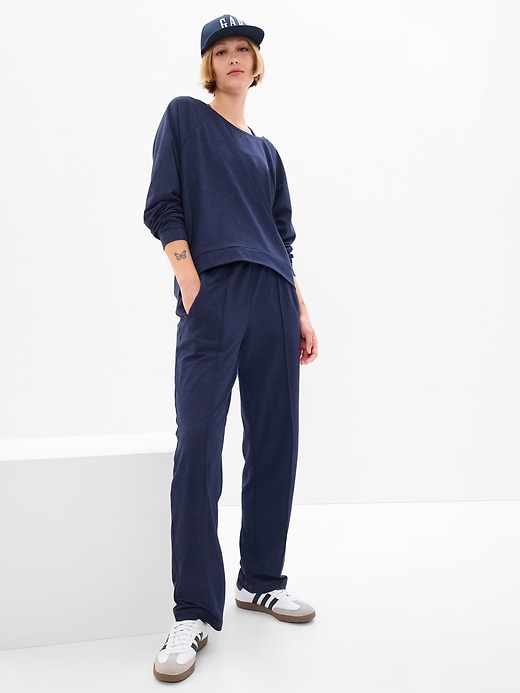 Image number 1 showing, GapFit Brushed Jersey Tapered Pants