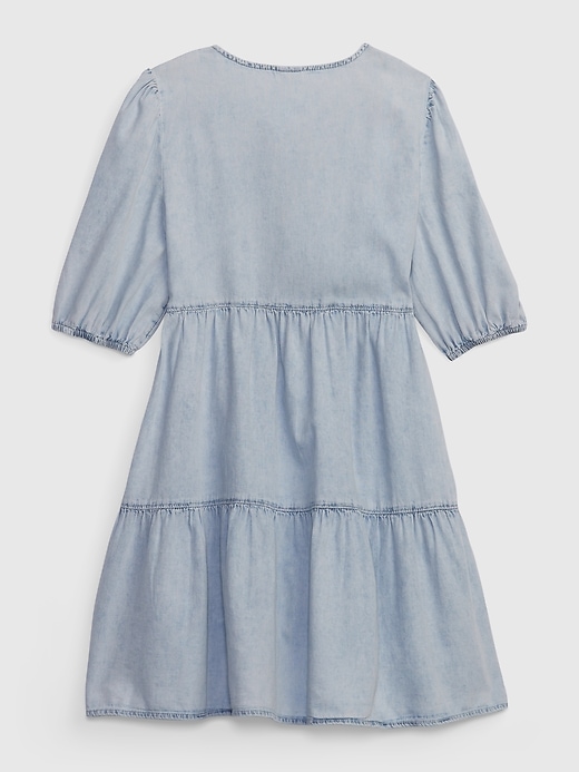 Image number 2 showing, Kids Tiered Denim Dress with Washwell