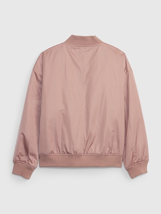 2 of 8 showing, with the color beige of product Kids Shiny Bomber Jacket