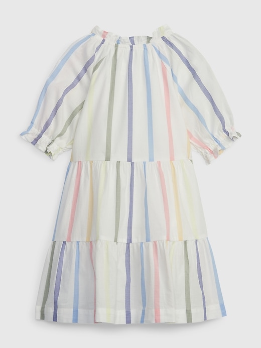 2 of 8 showing, with the color multi stripe of product Toddler Ruffle Tiered Dress