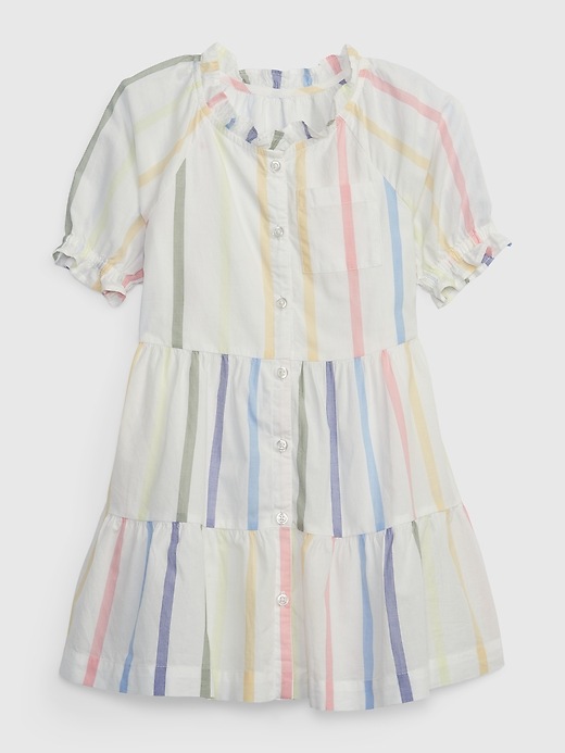 1 of 8 showing, with the color multi stripe of product Toddler Ruffle Tiered Dress