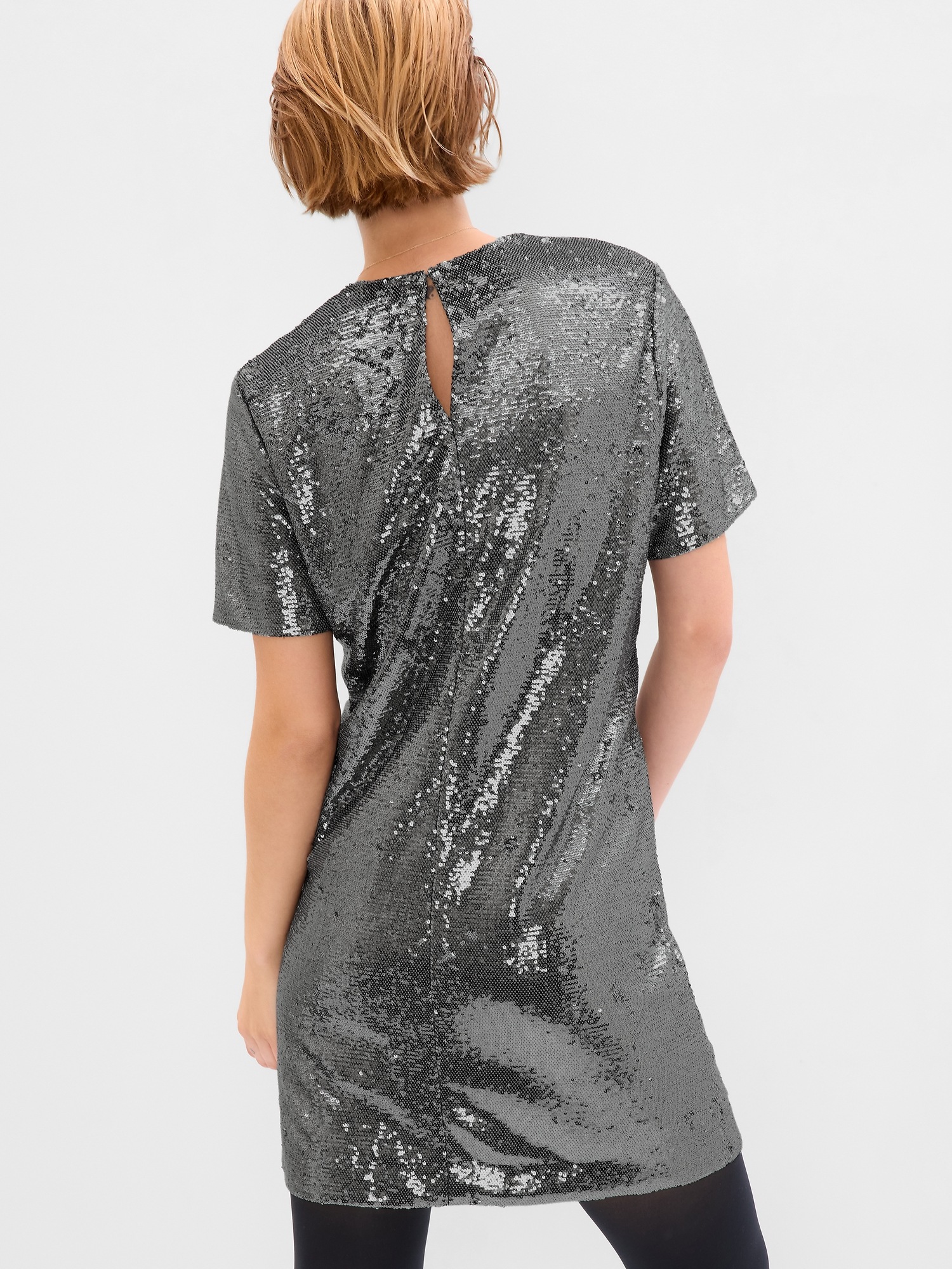 Recycled Sequin T Shirt Mini Dress Gap