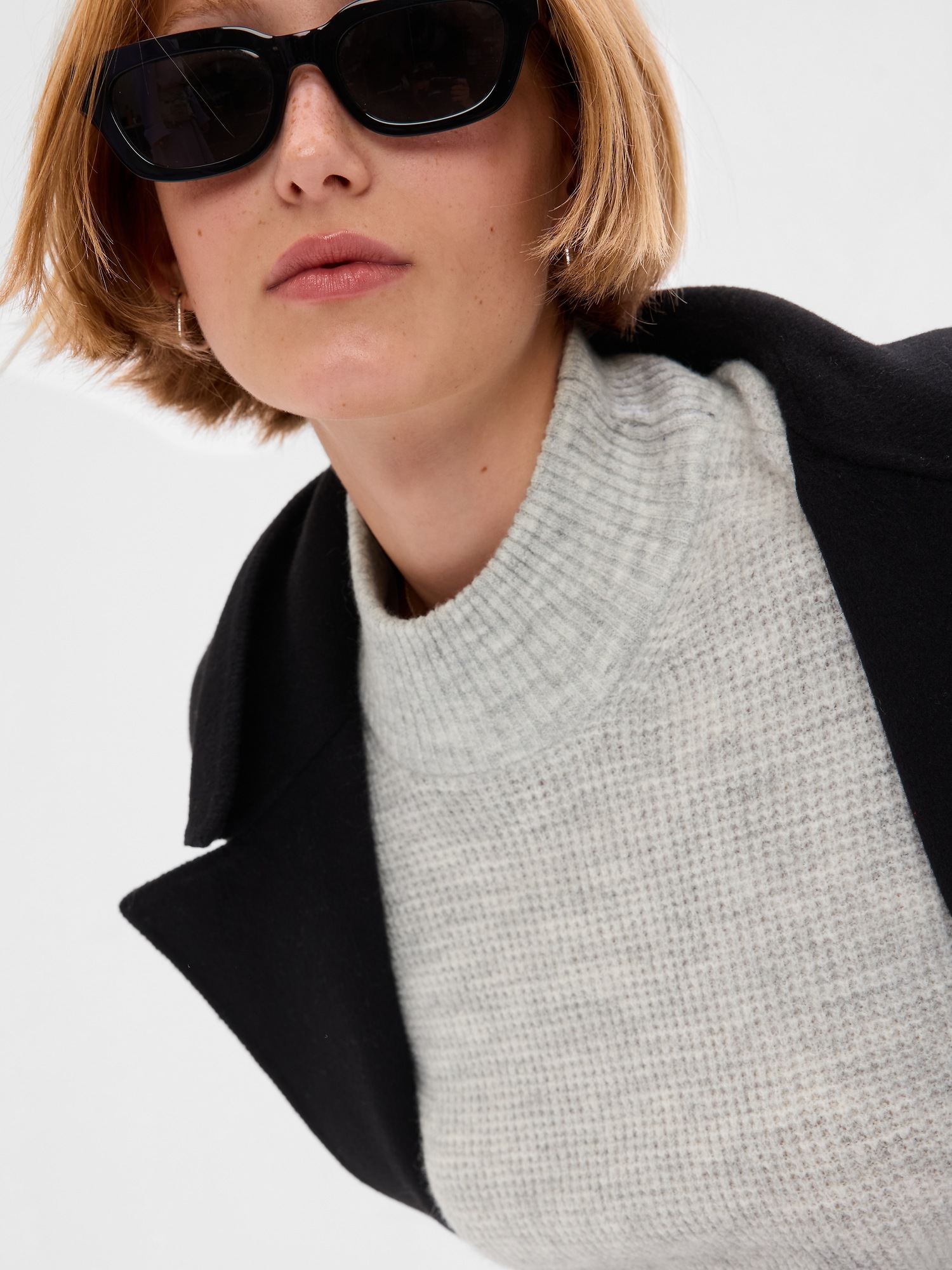 gap waffle mockneck sweater