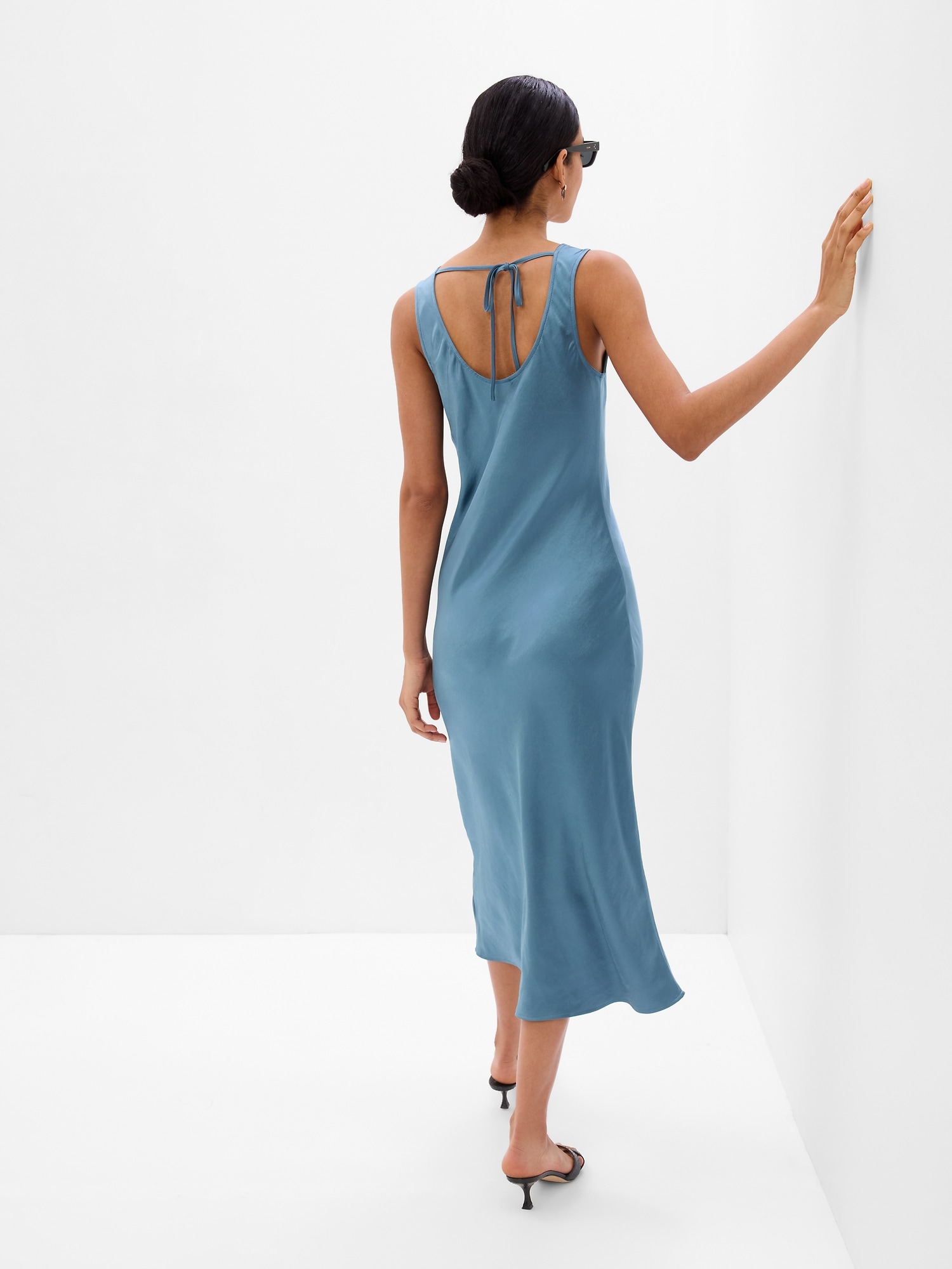 Satin tank dress cheap