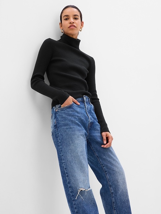 Image number 6 showing, CashSoft Rib Turtleneck Sweater