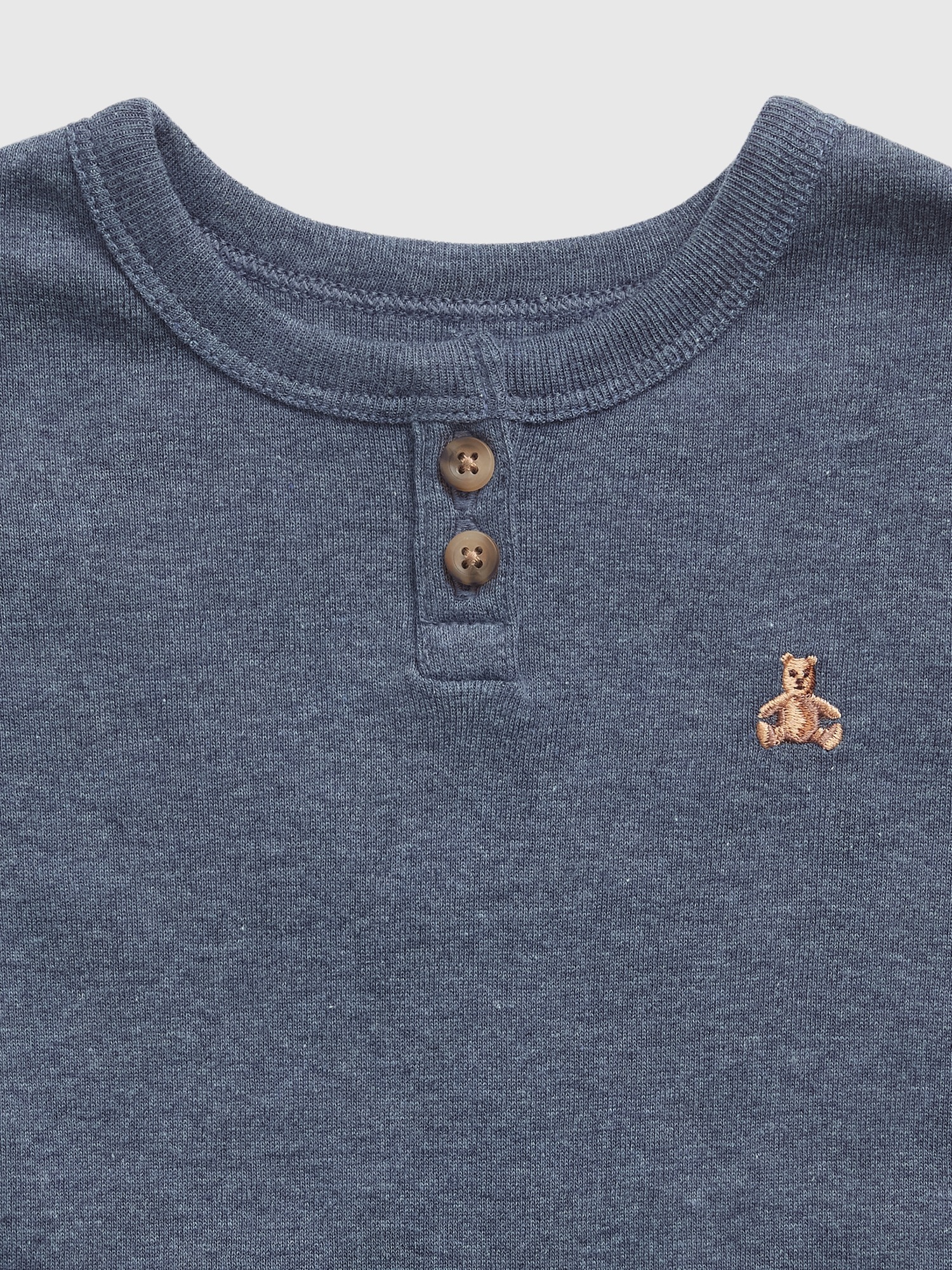 Пижамный комплект Baby Organic для детей, хлопок — Gap, цвет: Синий меланжевый — фото 2