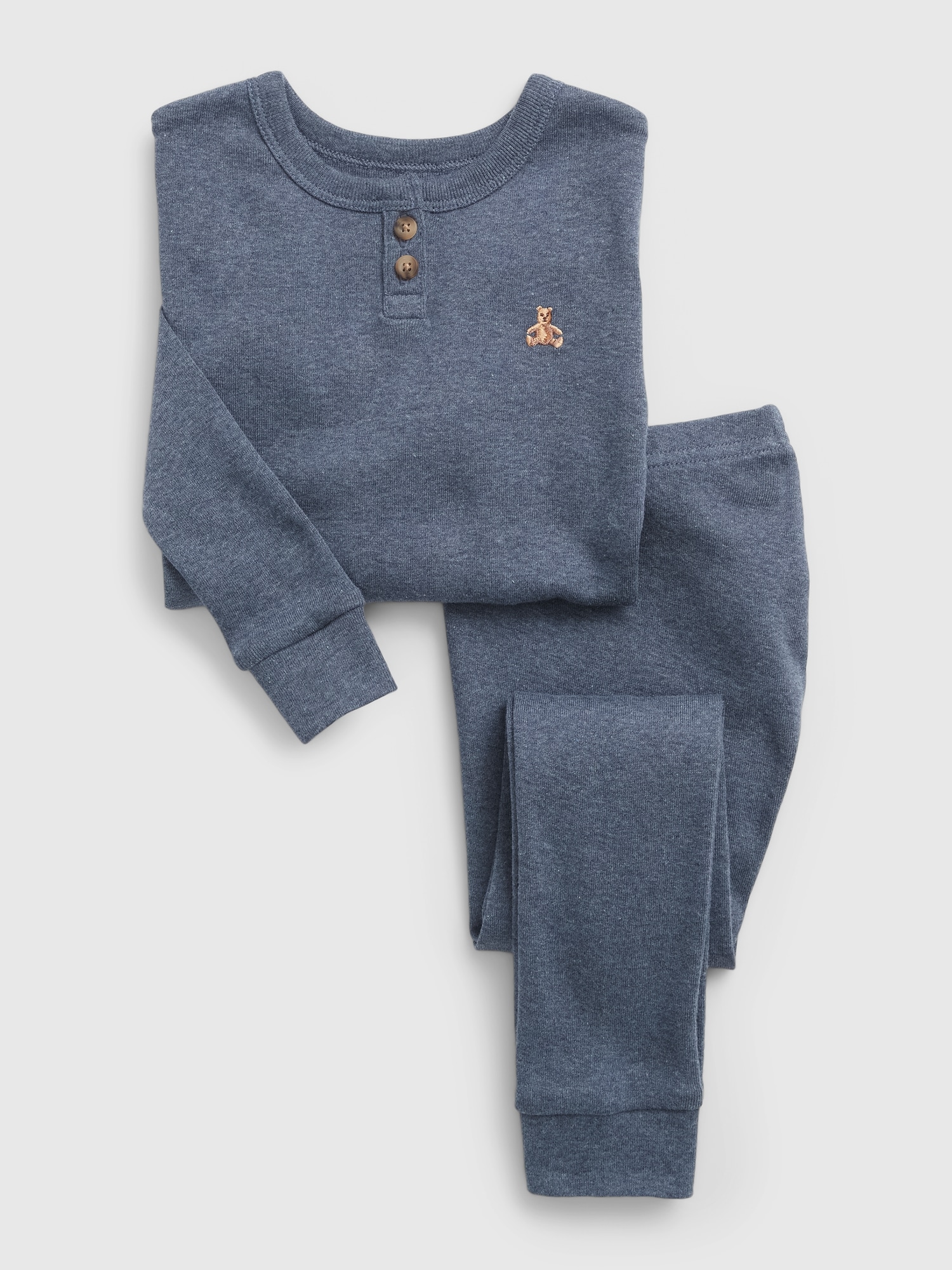 babyGap Organic Cotton Heather Henley PJ Set