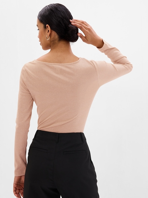 Image number 2 showing, Metallic Rib Crossover Cutout Top