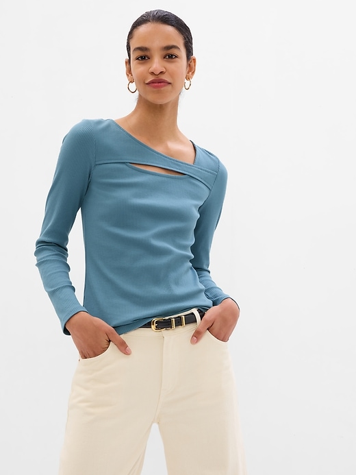 Image number 8 showing, Rib Crossover Cutout Top