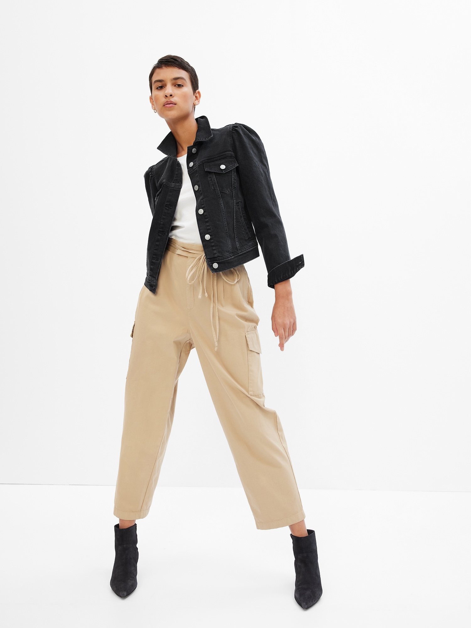 Puff Sleeve Denim Gap Denim Puffer Jacket Womens Jean Jacket