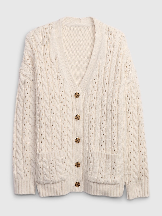 Recycled Cable-Knit Pointelle Cardigan | Gap