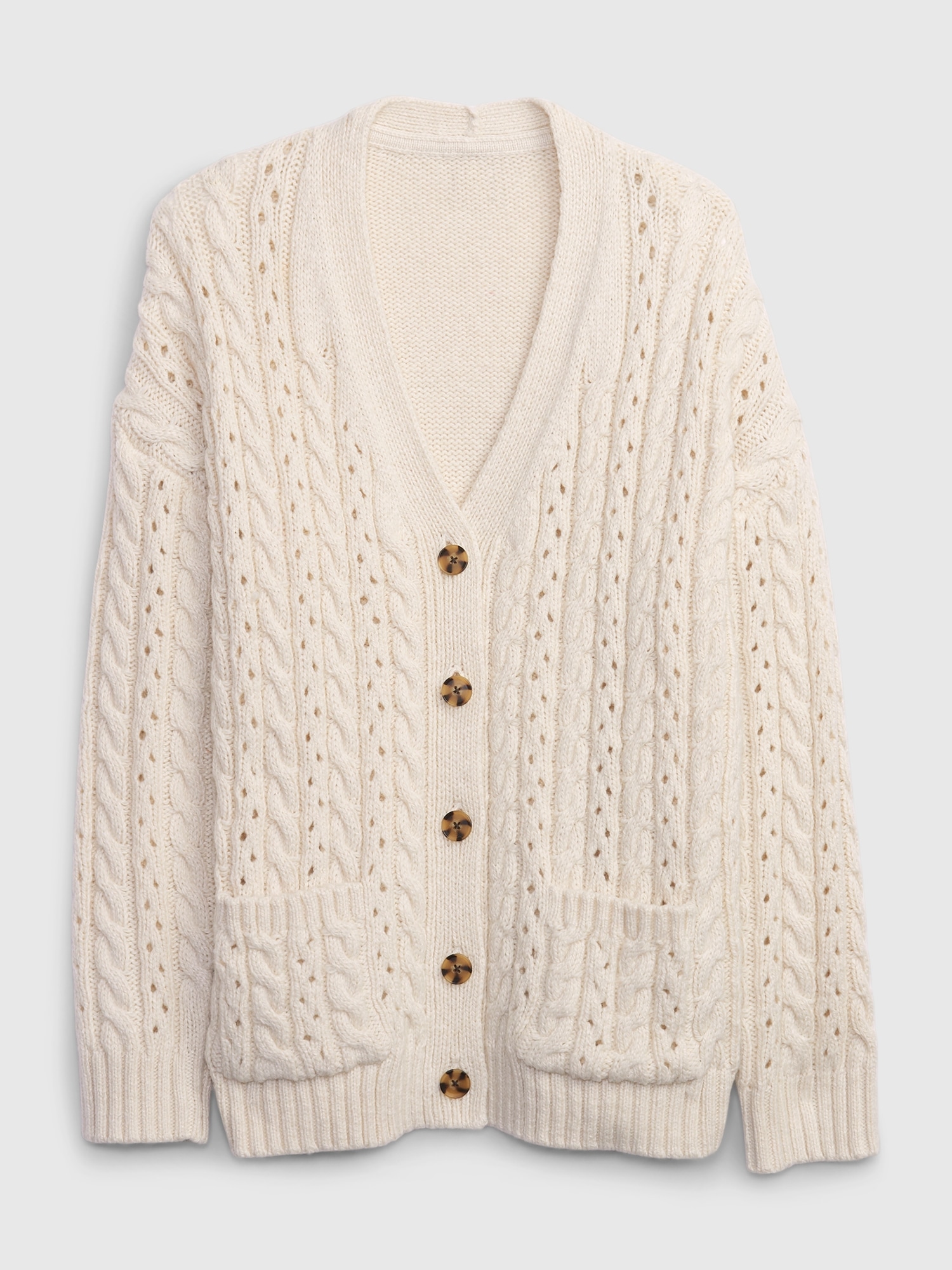 Recycled CableKnit Pointelle Cardigan Gap