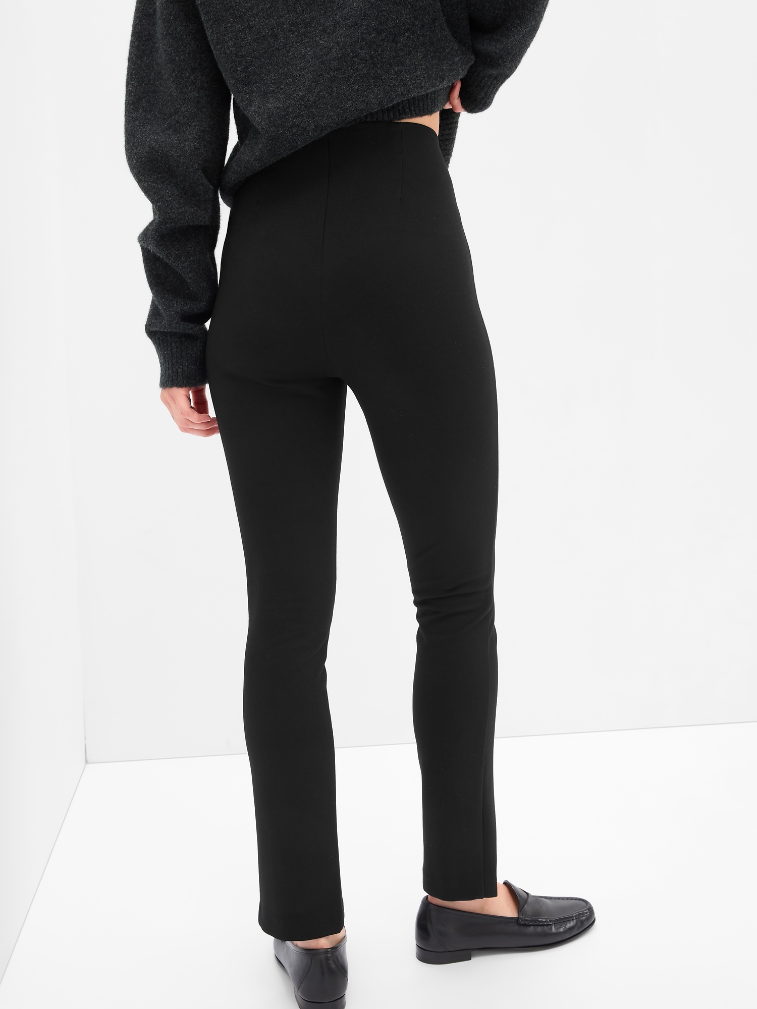 There Was One front-slit high-waisted leggings - Black