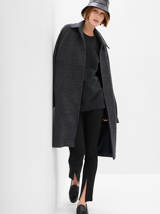 1 of 8 showing, with the color true black of product High Rise Slit-Front Leggings