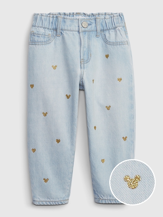 Image number 1 showing, babyGap &#124 Disney Mickey Mouse Barrel Jeans with Washwell
