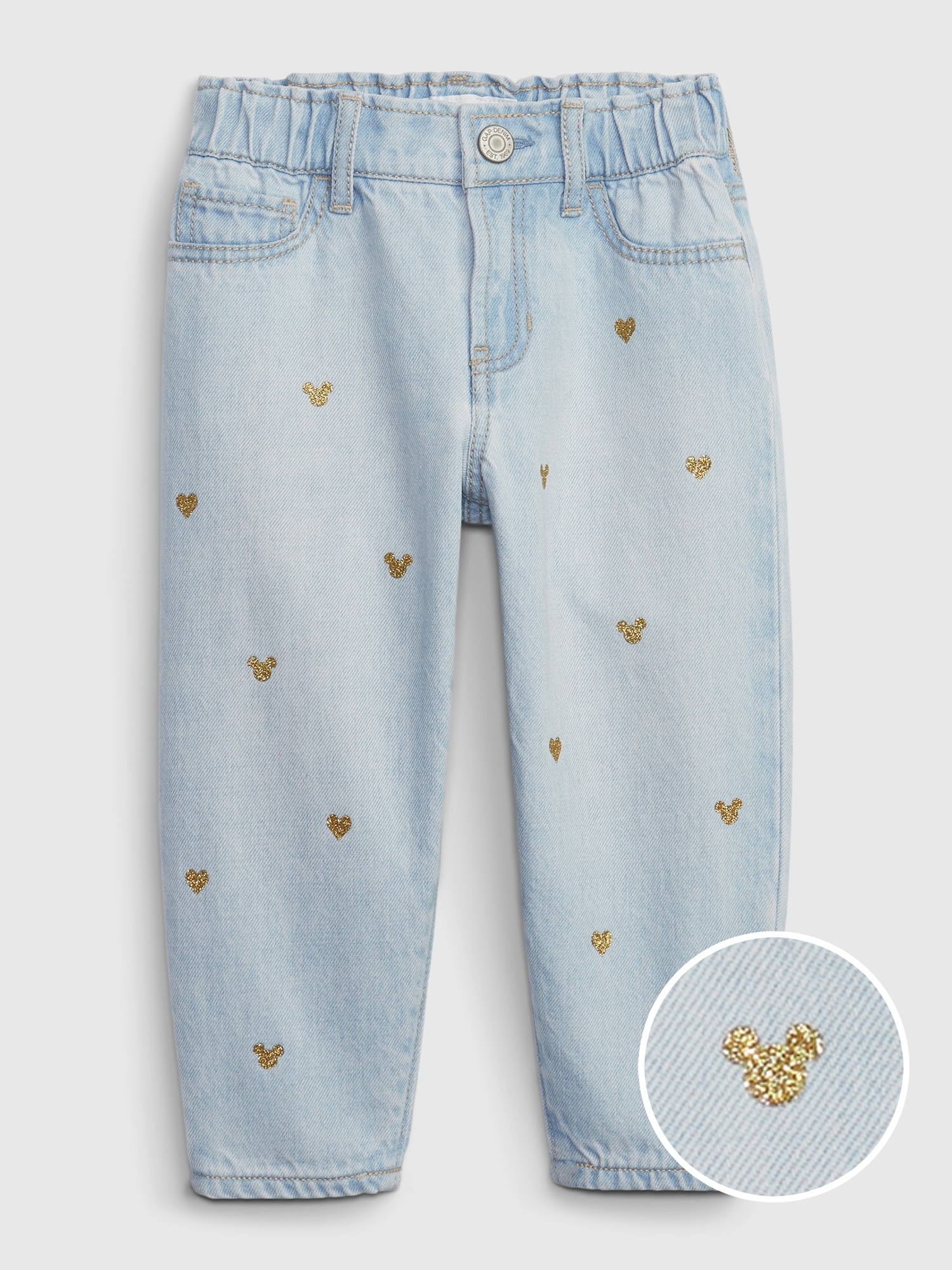 Gap Baby Disney Mickey Mouse Barrel Jeans With Washwell In Minnie