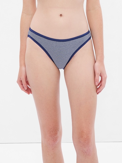 2 of 8 showing, with the color BLUE STRIPE MULTI of product Stretch Cotton Bikini (3-Pack)