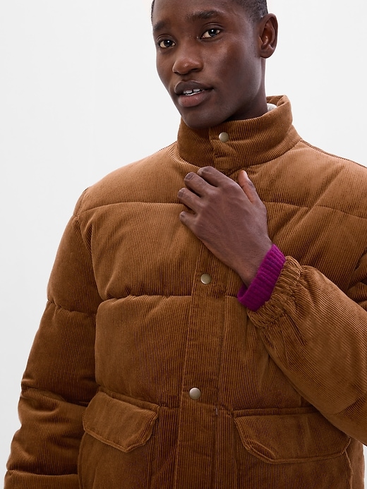 Image number 1 showing, Corduroy Puffer Jacket